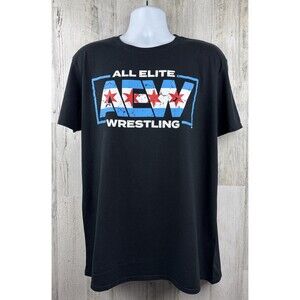 AEW Wrestling CM Punk Chicago Flag WWE T-Shirt XL (22”x29”)